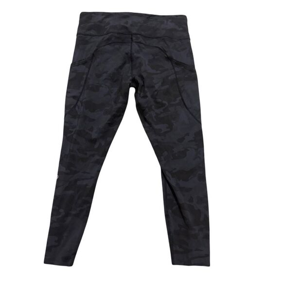Lululemon black and gray camo leggings with side pockets size 12 - Picture 1 of 5